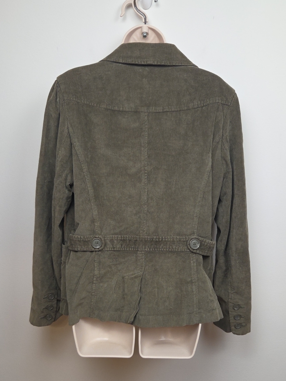 Vintage Y2K Olive Green Corduroy Cotton Blazer Jacket Goblincore Lagenlook - XL - Picture 6 of 10